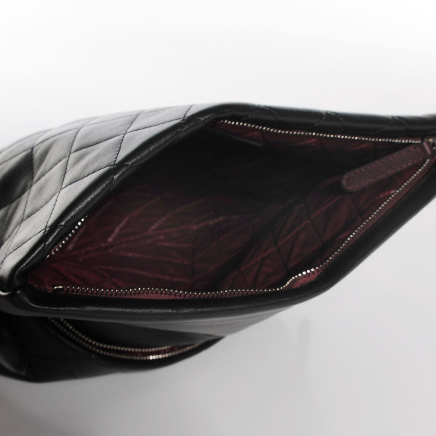 Lambskin Quilted CC Beauty Clutch Black