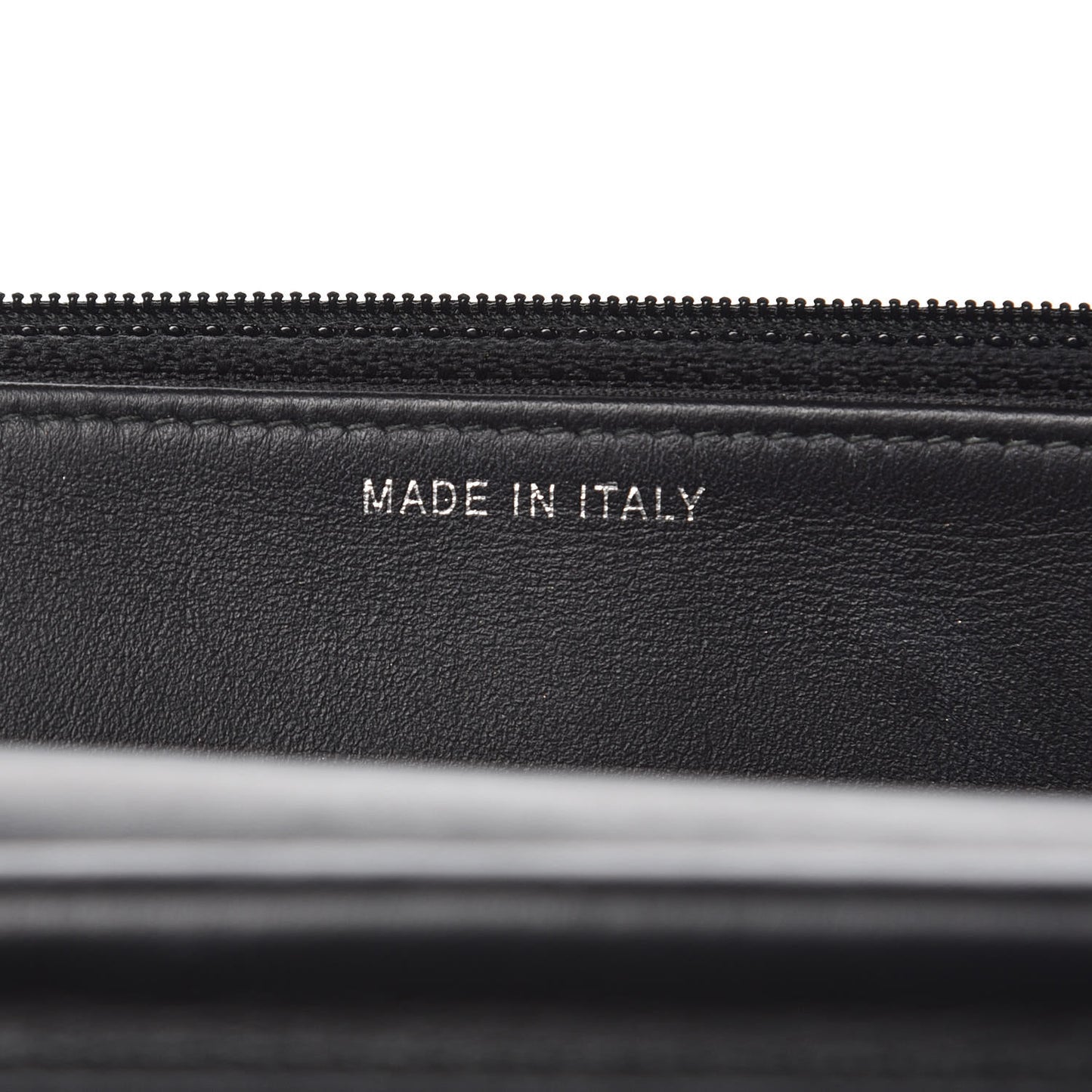 Calfskin Painted Chevron Embossed Boy Wallet On Chain WOC Black