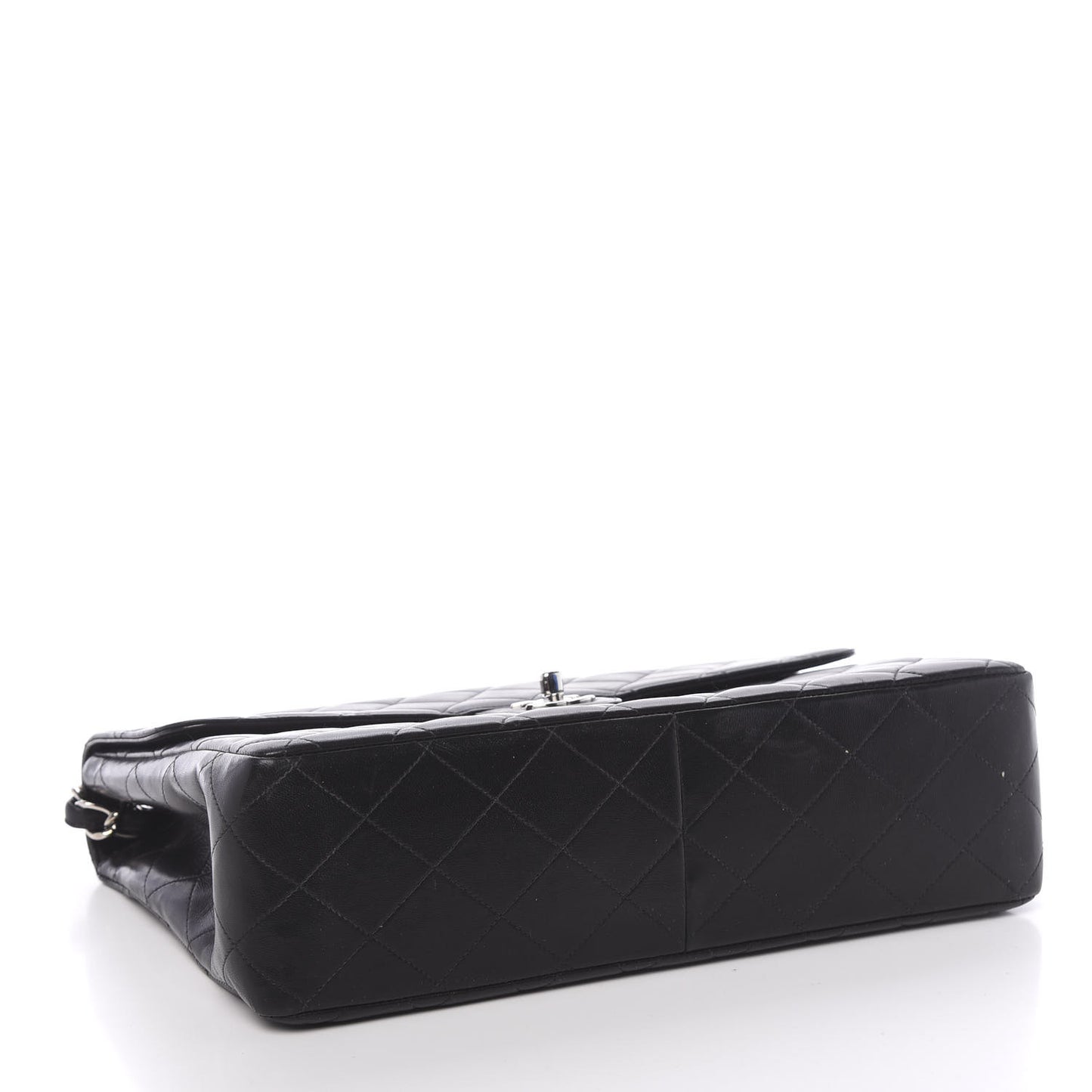Lambskin Quilted Jumbo Single Flap Black