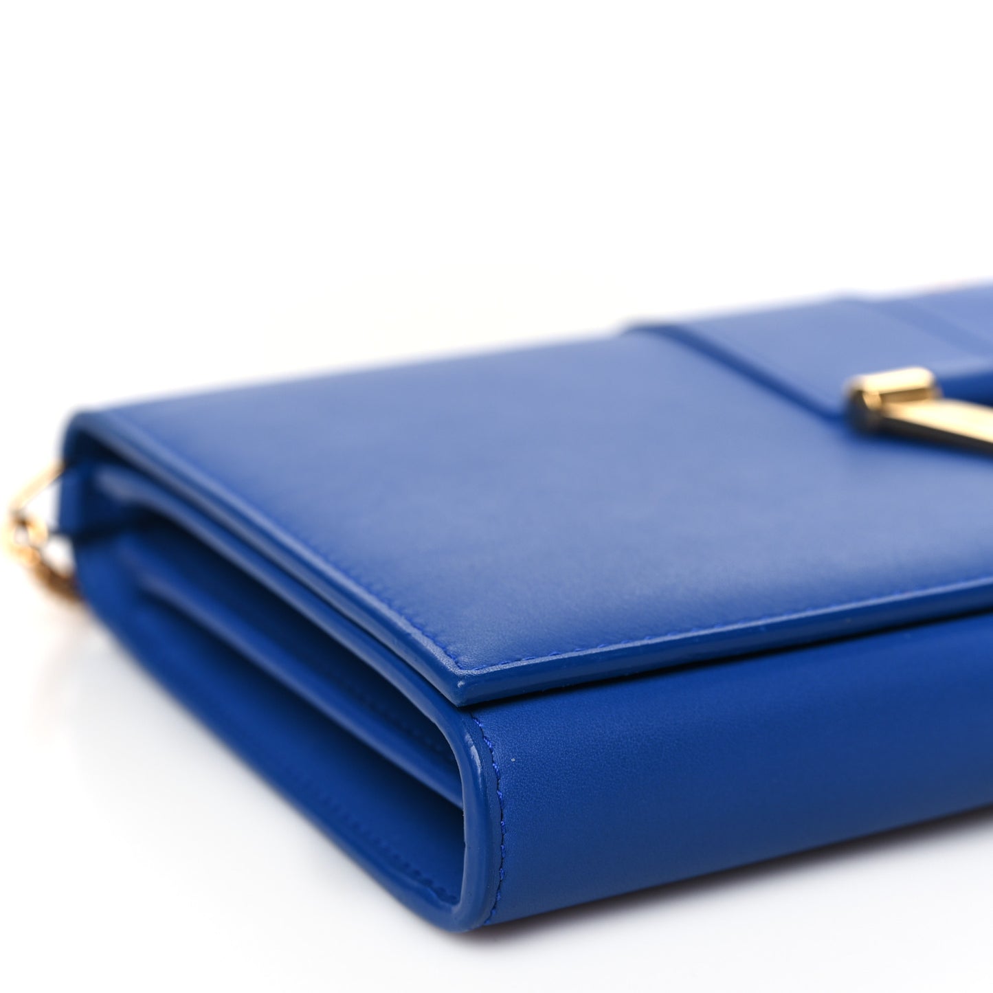 Calfskin Classic Y Ligne Chain Wallet Bleu Majorelle