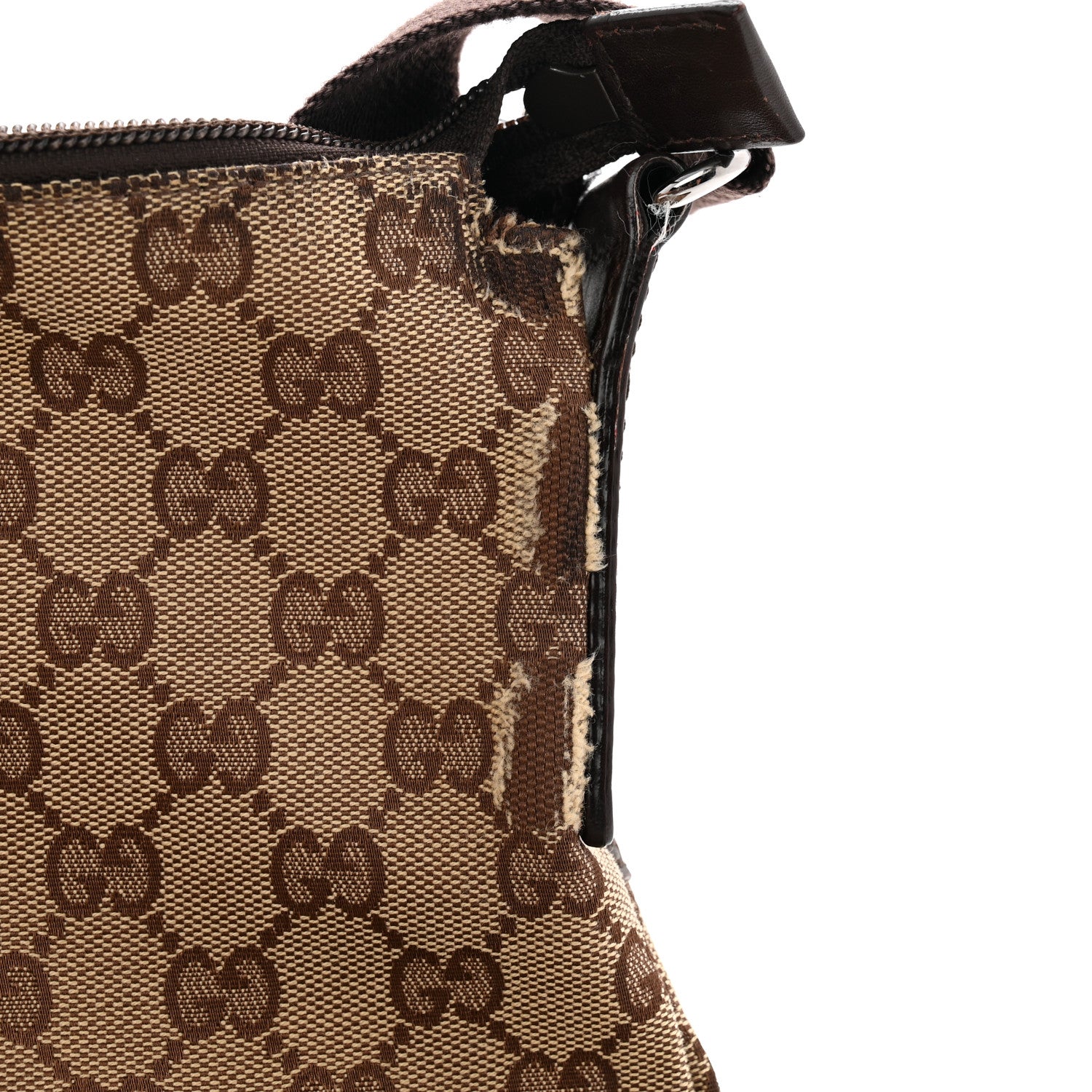 Gucci Monogram Calfskin Perforated Medium Flat Messenger Bag Dark Brown 13 of 13