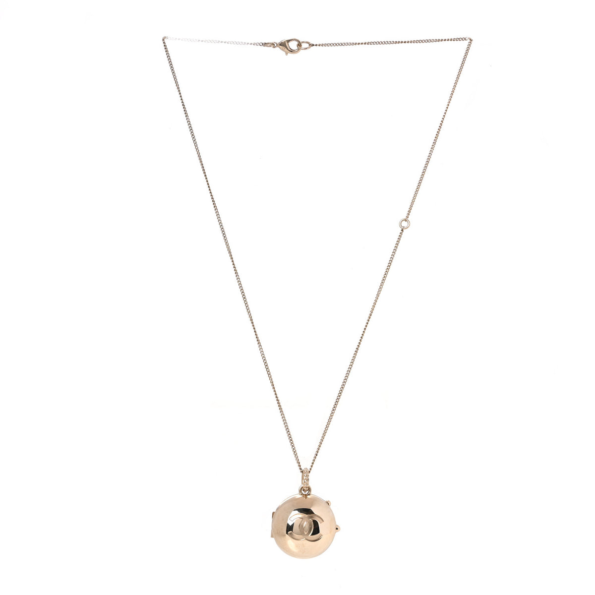 Chanel Metal CC Locket Necklace Gold 3 of 5