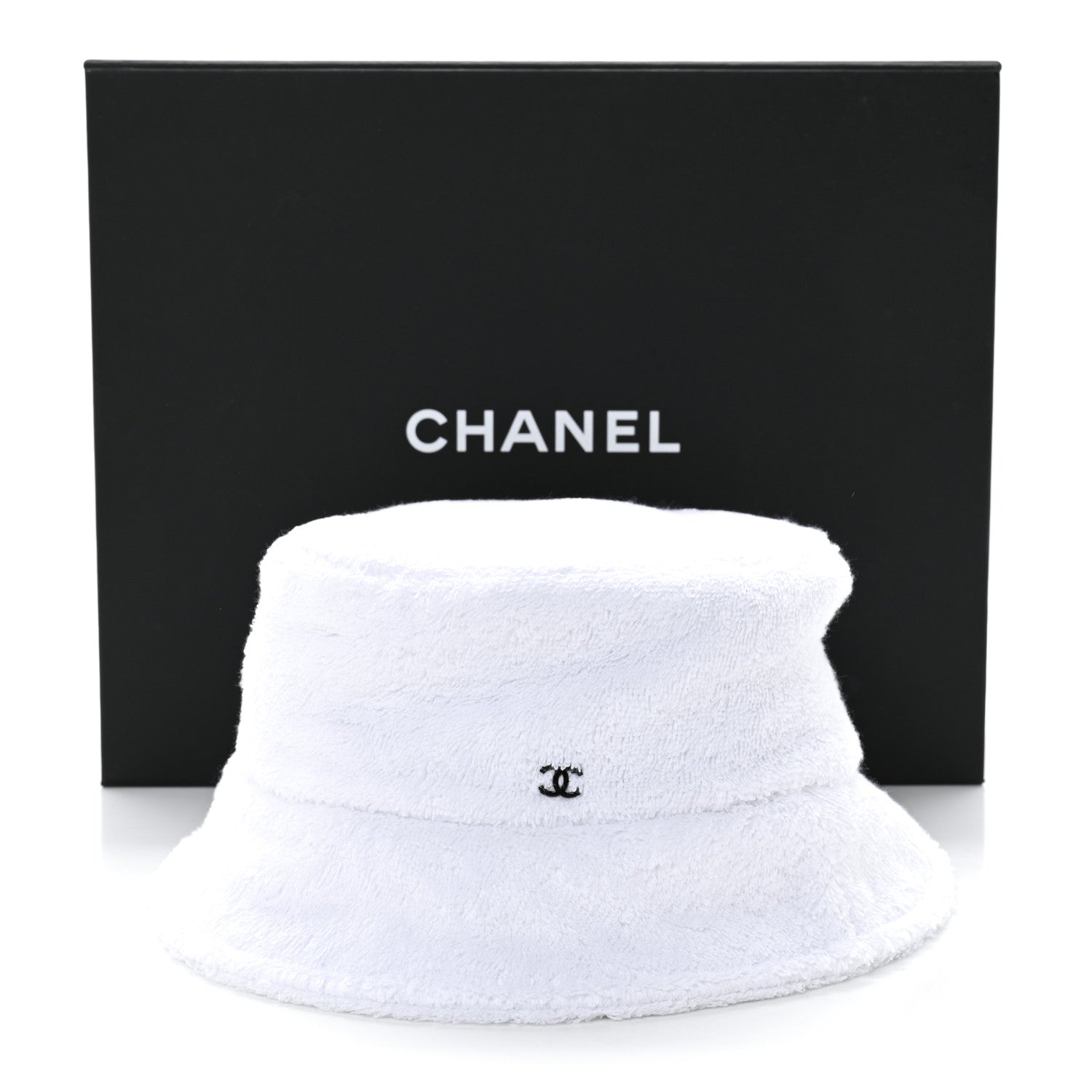 Chanel Terry Cloth CC Bucket Hat S White 9 of 9