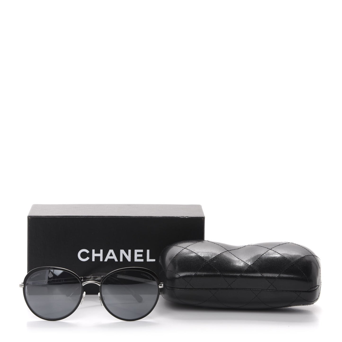 Round Spring Sunglasses 4206 Black Silver