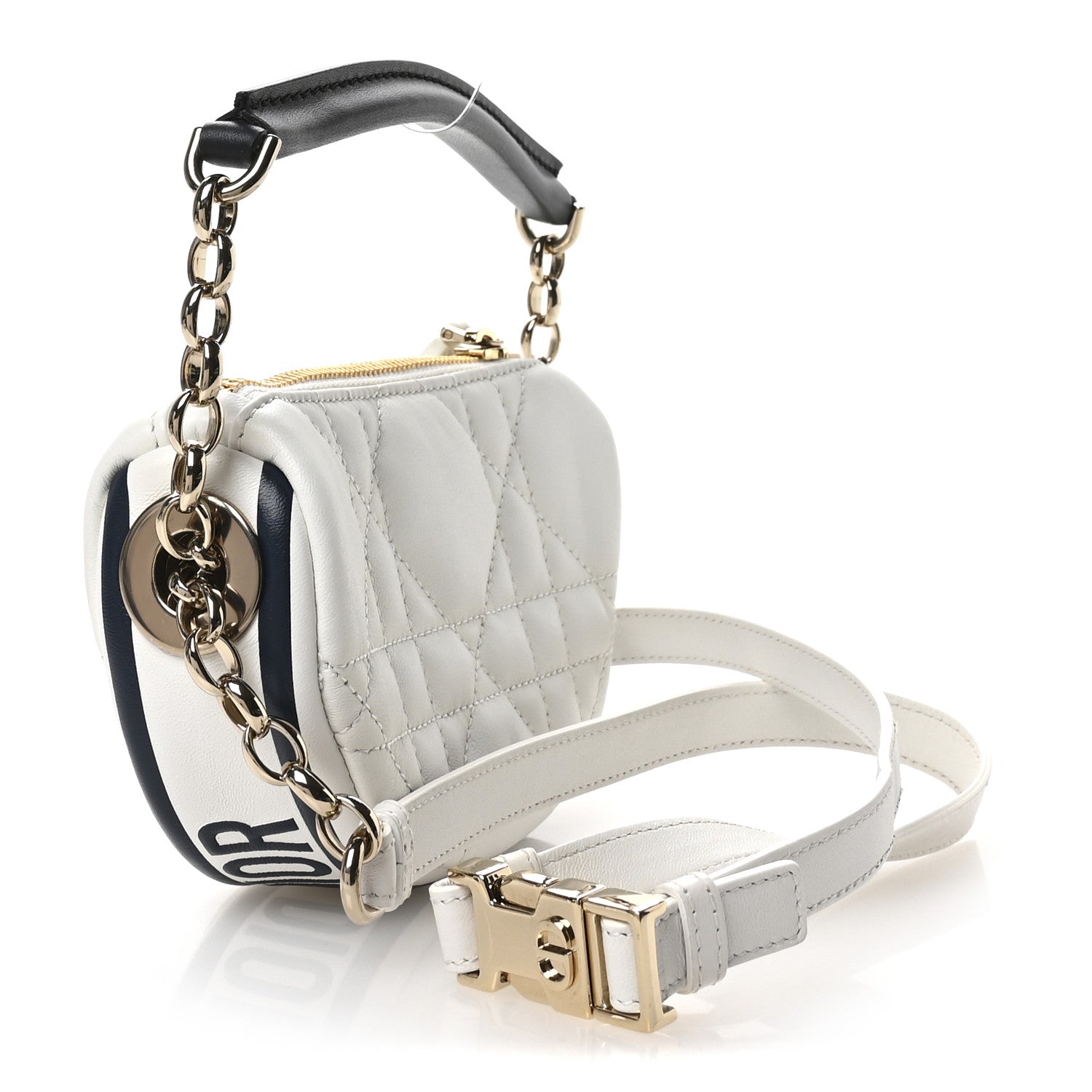 Christian Dior Lambskin Cannage Micro Dior Vibe Hobo Bag White 3 of 11