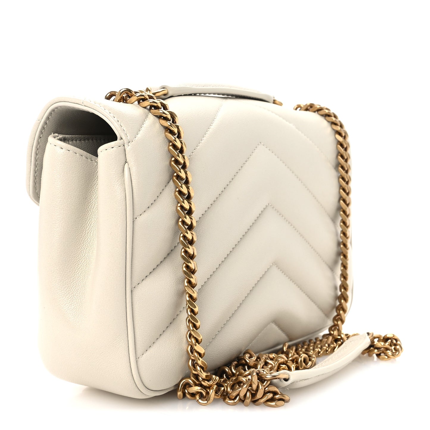 Lambskin Chevron Quilted Small Loulou White