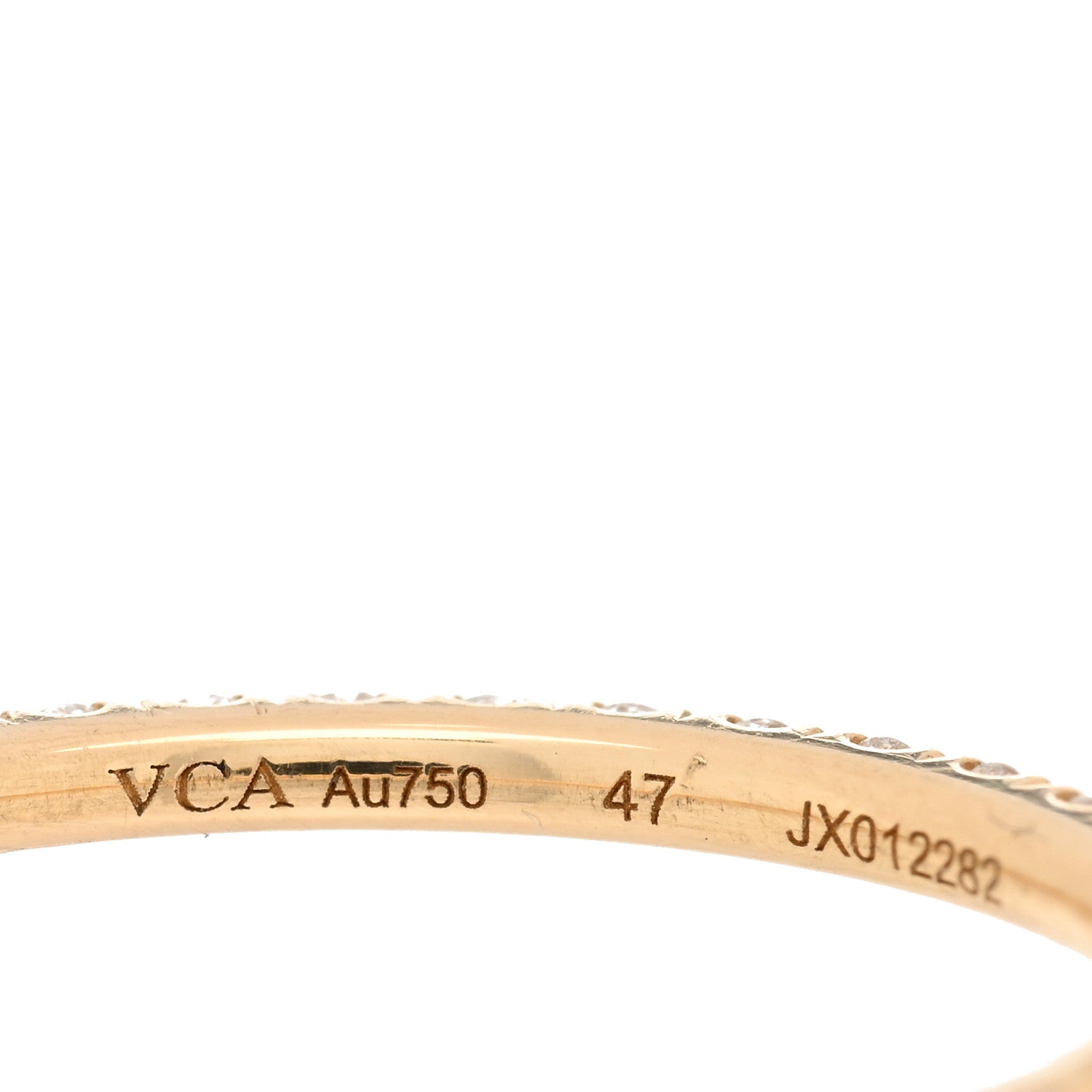 Van Cleef & Arpels 18K Yellow Gold Diamond 1.25mm Felicite Wedding Band Ring 47 4 4 of 4