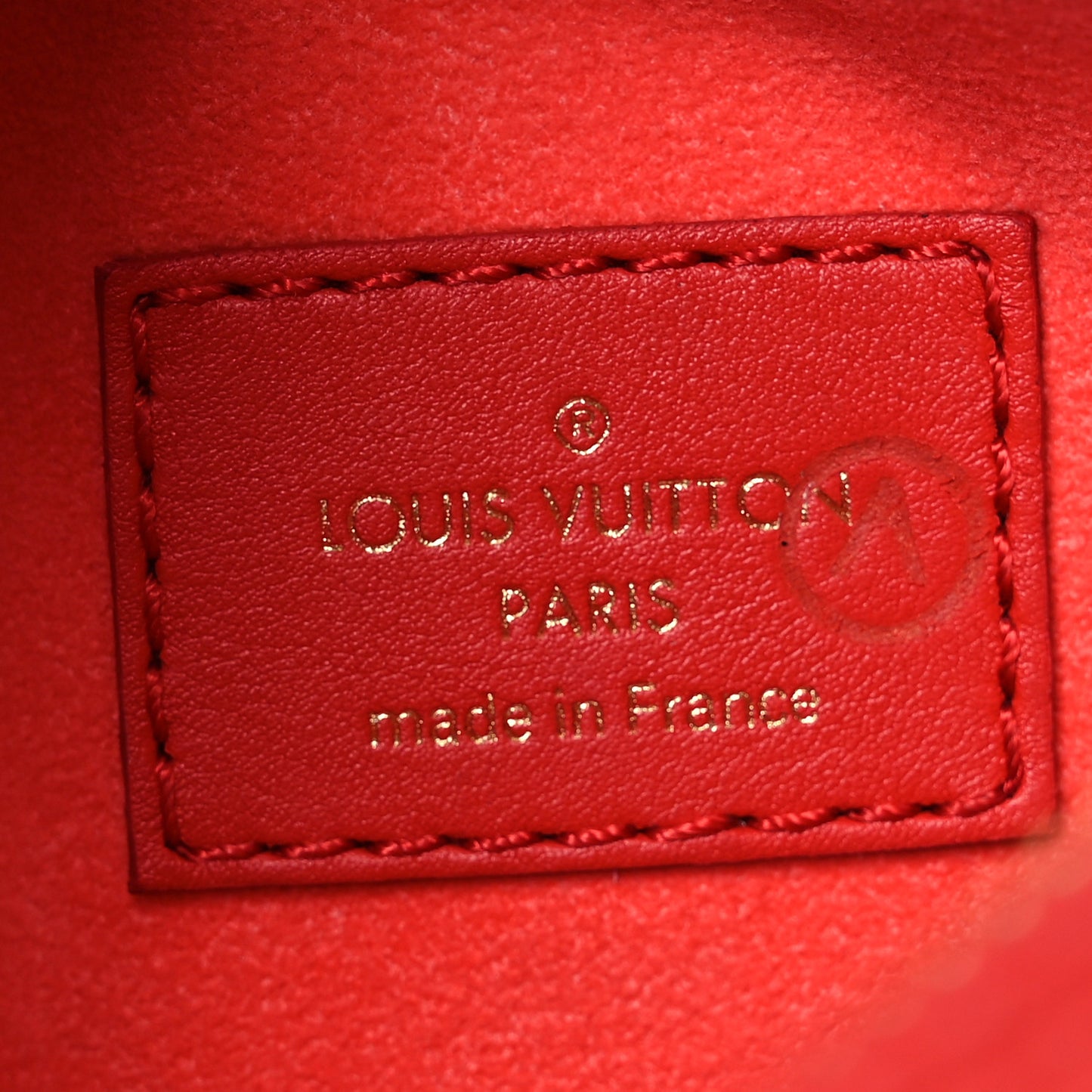 Calfskin Nanogram Embossed Loop PM Rouge