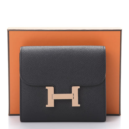 Hermes Epsom Constance Compact Passant Wallet Black 9 of 9