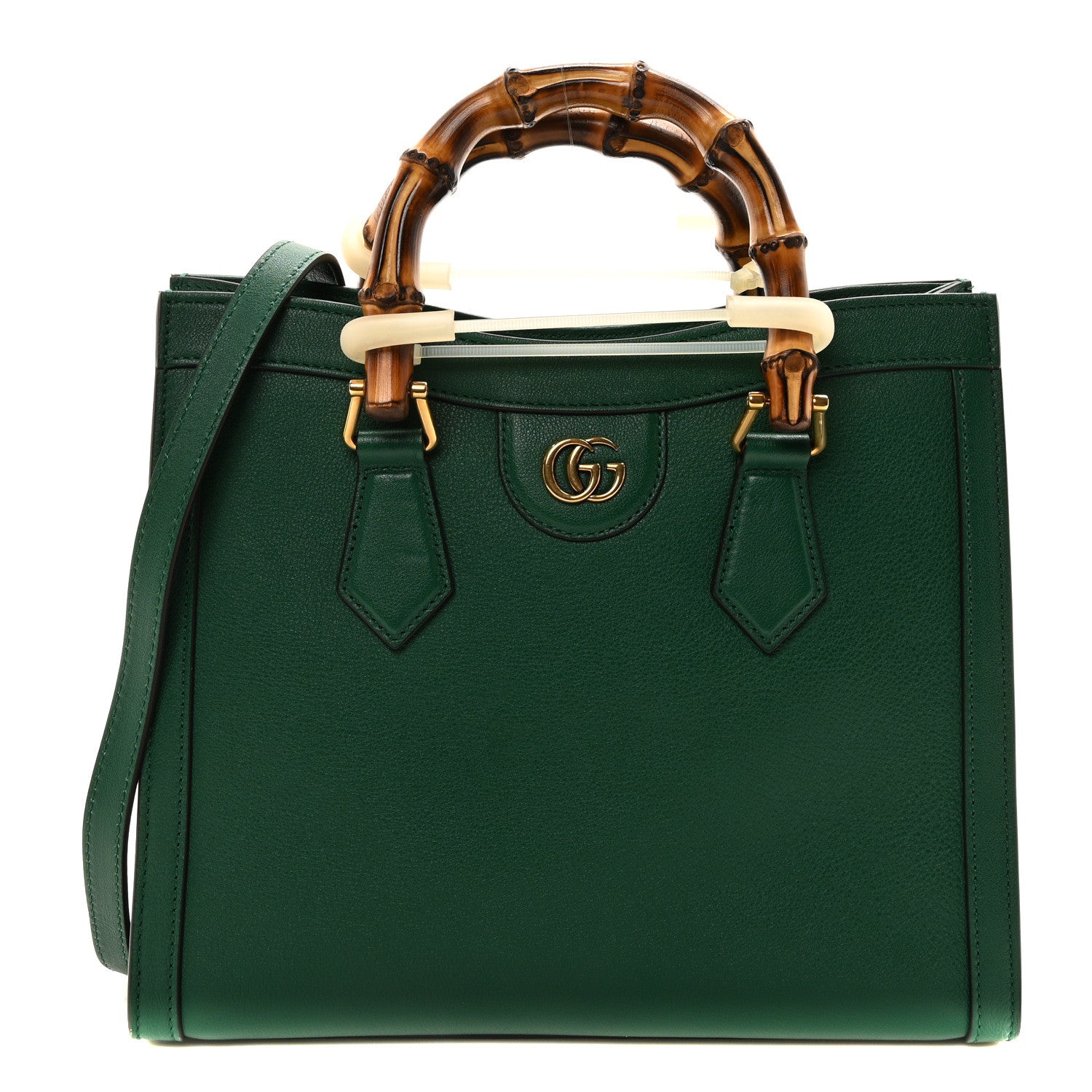 Gucci Wonka Grain Calfskin Small Diana Tote Bag Green Yellow Fluo 1 of 11