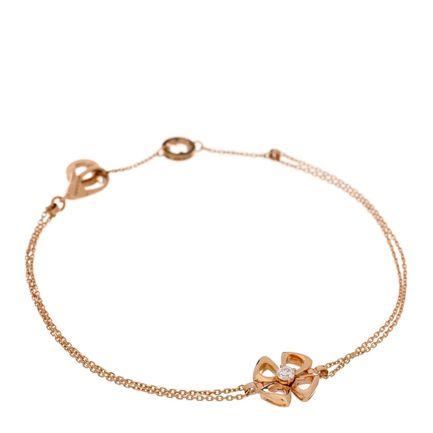 Bulgari 18K Rose Gold Diamond Fiorever Bracelet ML 1 of 3