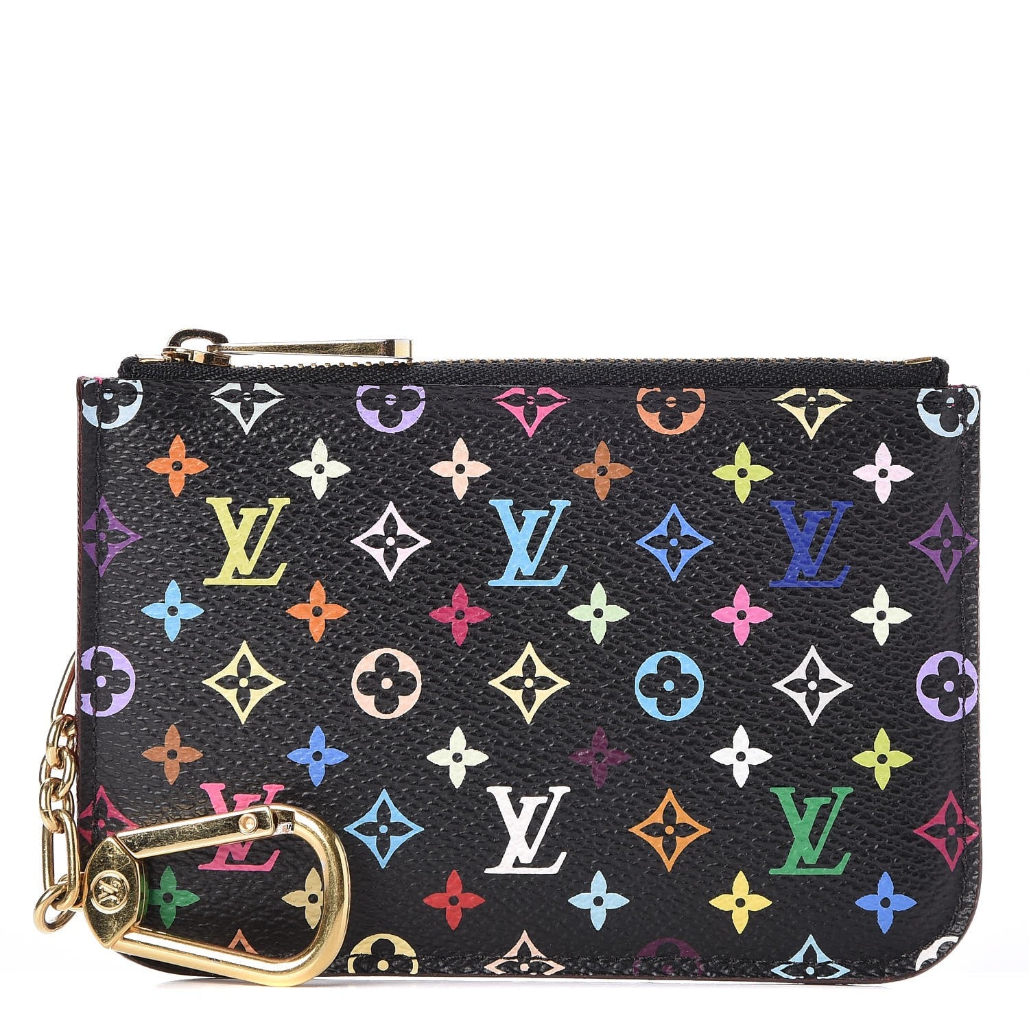 Louis Vuitton Monogram Multicolor Key Pouch Black Grenade 1 of 7