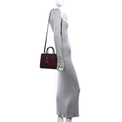 Saint Laurent Patent Nano Sac de Jour Dark Red Wine 2 of 10