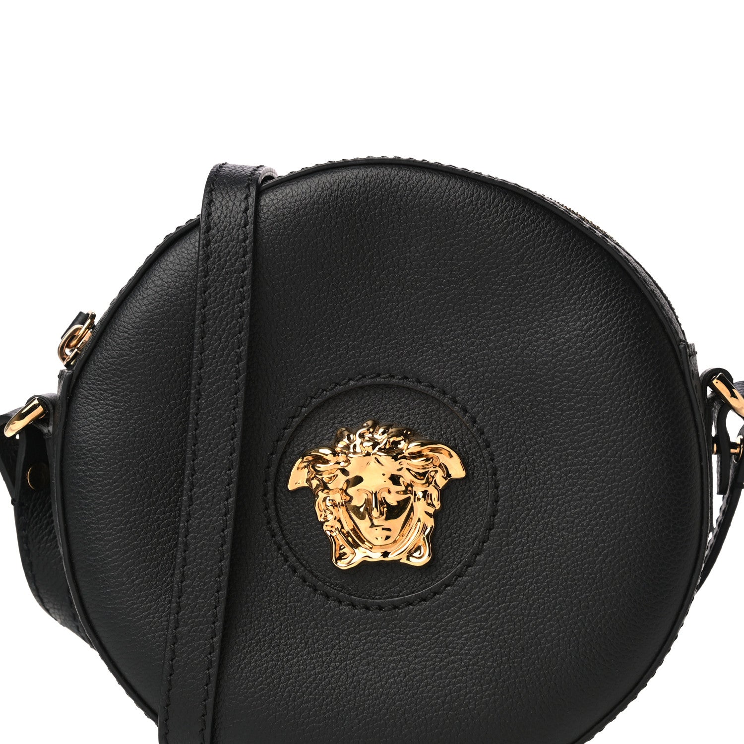 Versace Calfskin La Medusa Round Camera Bag Black 7 of 9