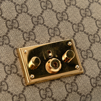 Gucci GG Supreme Monogram Calfskin Medium Padlock Shoulder Bag Beige Black Cuir 16 of 16