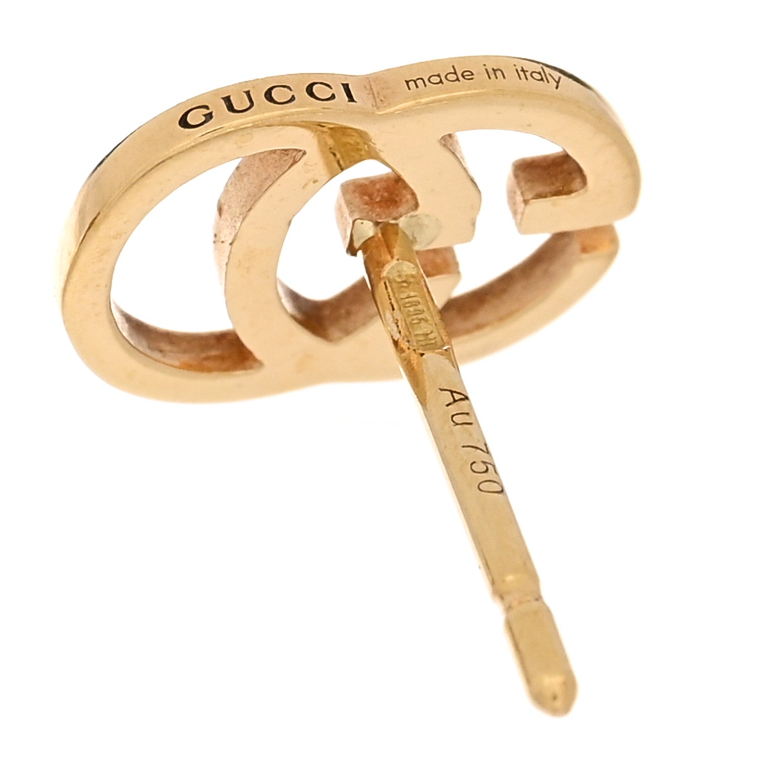 Gucci 18K Yellow Gold GG Tissue Stud Earrings 4 of 4