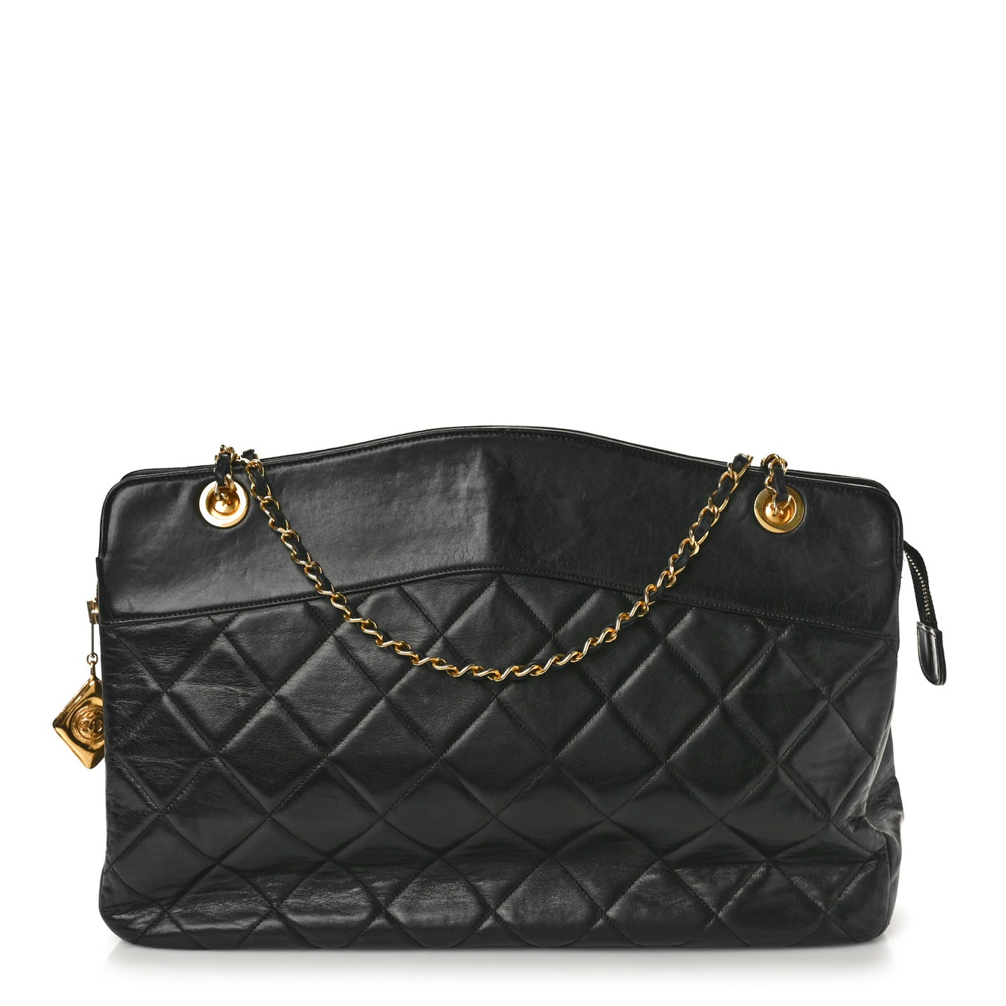 Lambskin Quilted Shoulder Bag Black