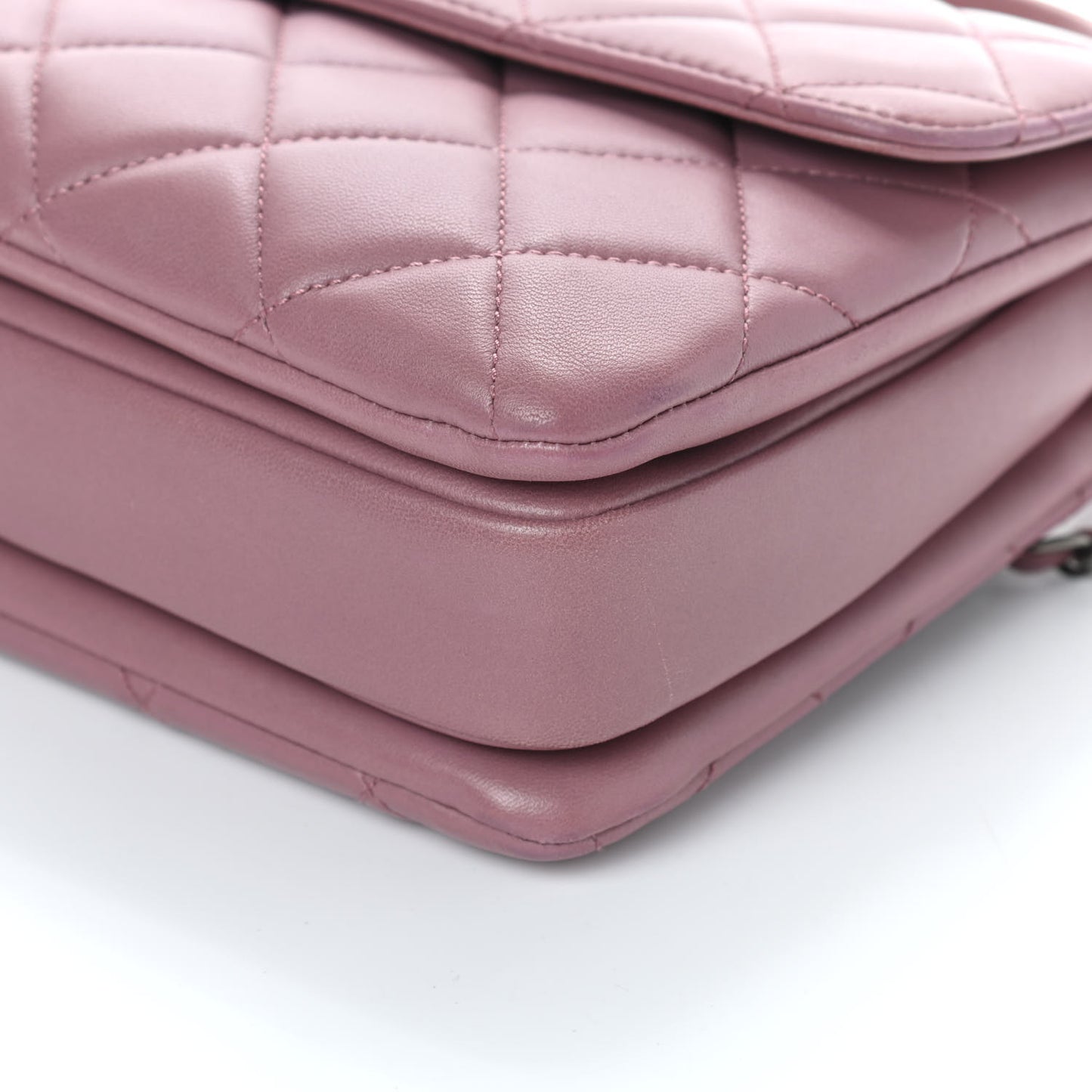 Lambskin Quilted Small Trendy CC Flap Dual Handle Bag Light Purple