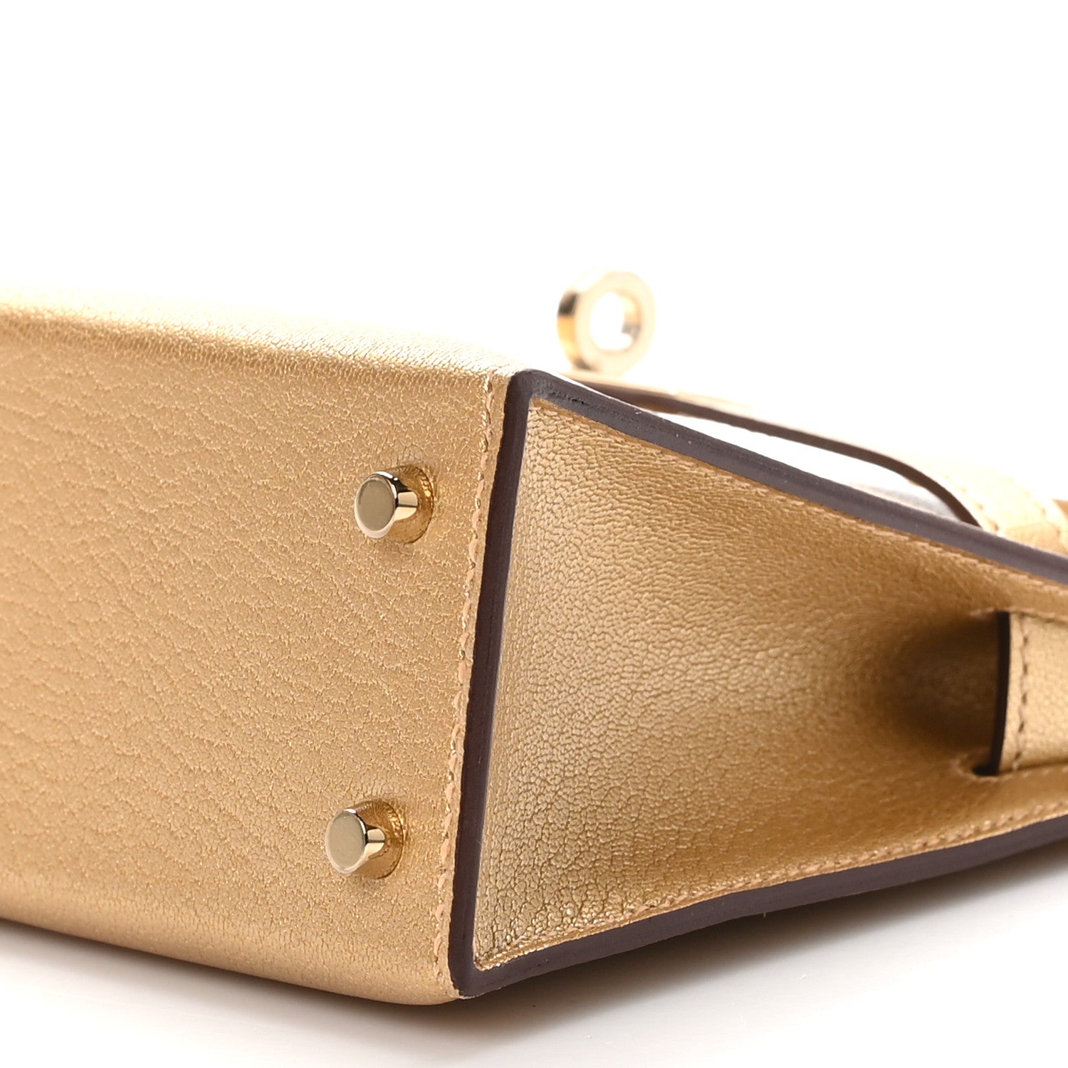 Hermes Metallic Chevre Chamkilight Mini Kelly Sellier 20 Dore 10 of 11