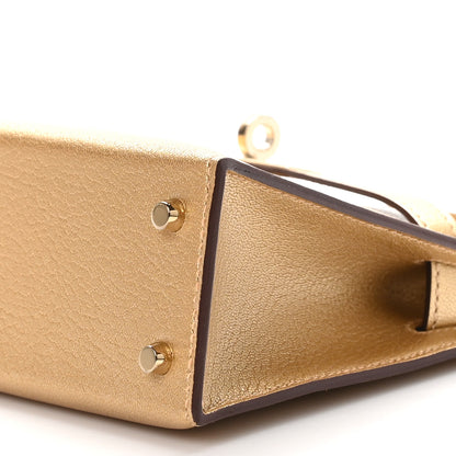 Hermes Metallic Chevre Chamkilight Mini Kelly Sellier 20 Dore 10 of 11