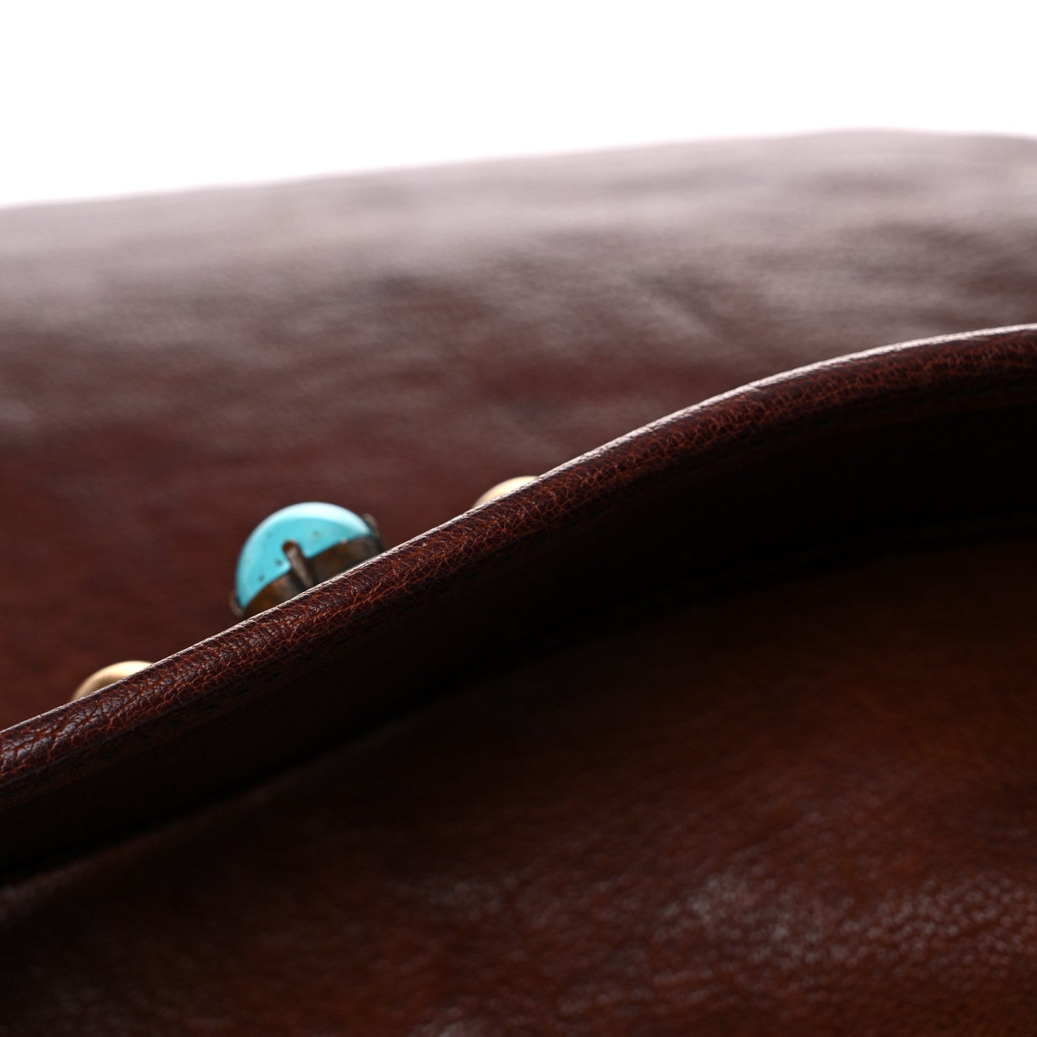 Miu Miu Buffalo Leather Studded Hobo Brown 7 of 15