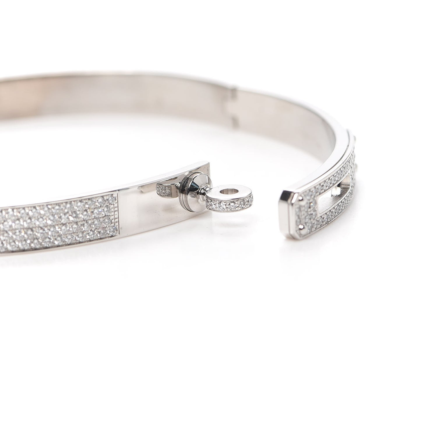 18K White Gold Diamond PM Kelly Full Pave Bracelet LG