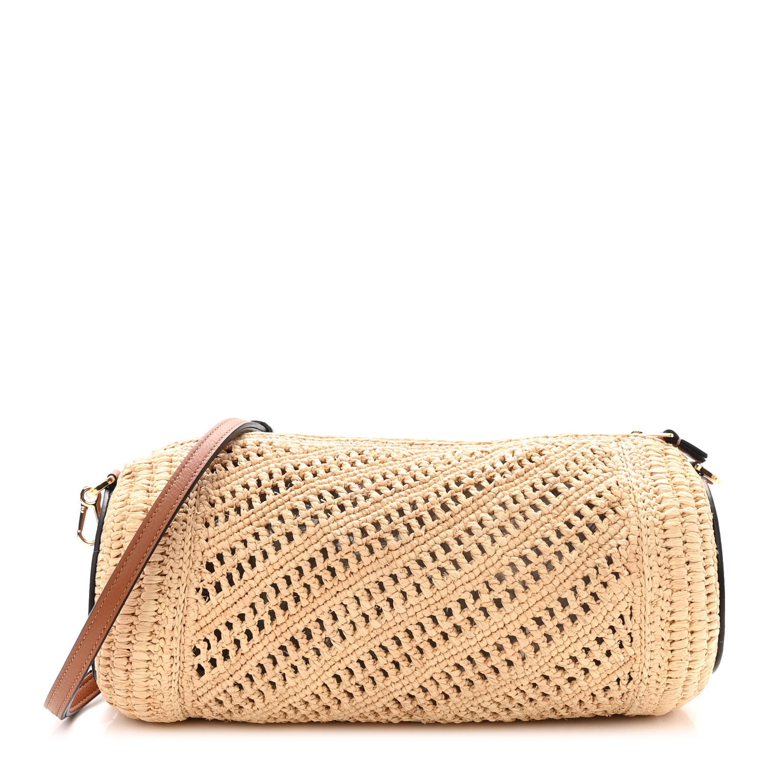 Loewe Raffia Paula's Ibiza Bracelet Pouch Natural Brown 1 of 9