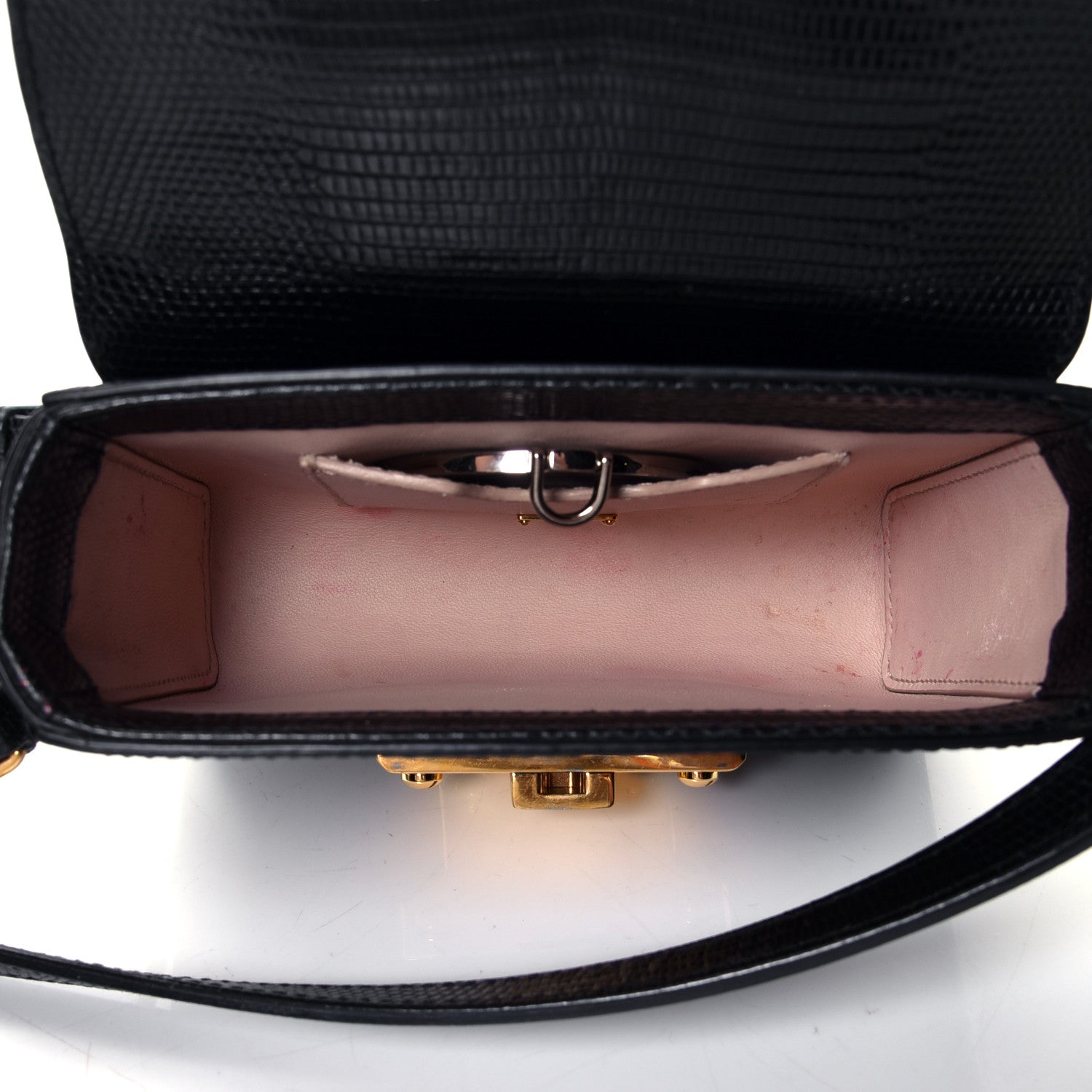 Dolce & Gabbana Calfskin Iguana Embossed Mini Lucia Satchel Black 4 of 4