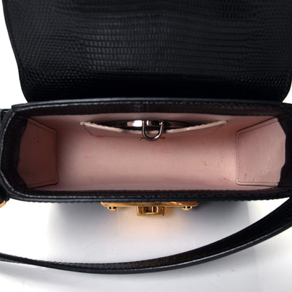Dolce & Gabbana Calfskin Iguana Embossed Mini Lucia Satchel Black 4 of 4