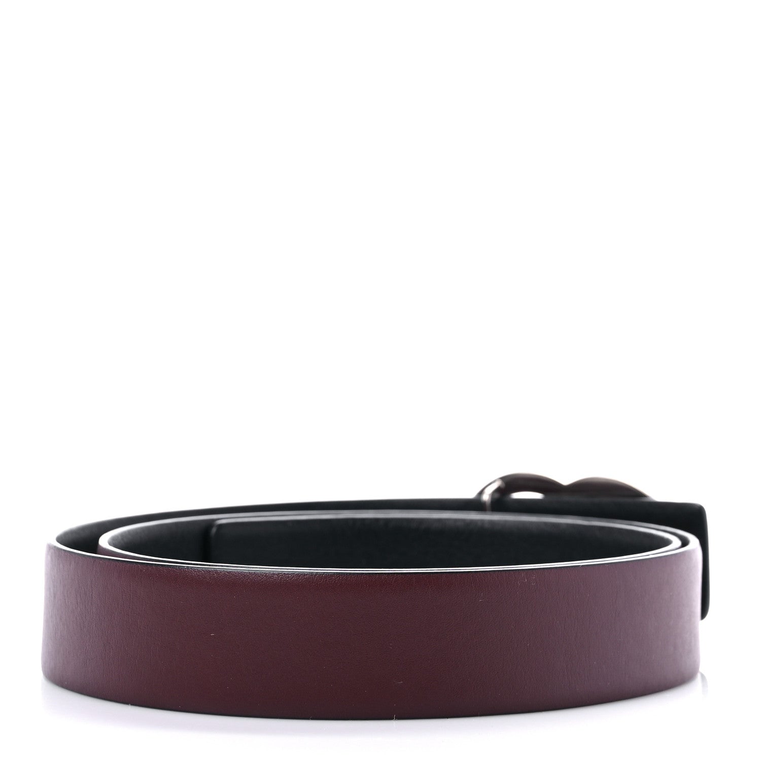 Chanel Calfskin CC Reversible Belt 80 Black Burgundy 2 of 4