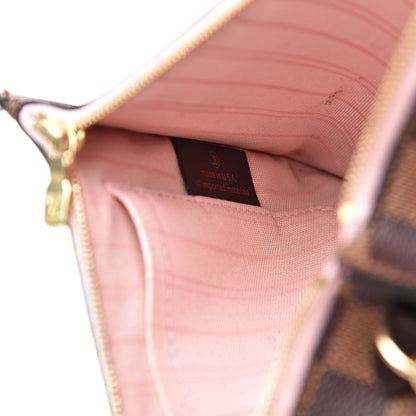 Louis Vuitton Damier Ebene Neverfull MM GM Pochette Rose Ballerine 6 of 11