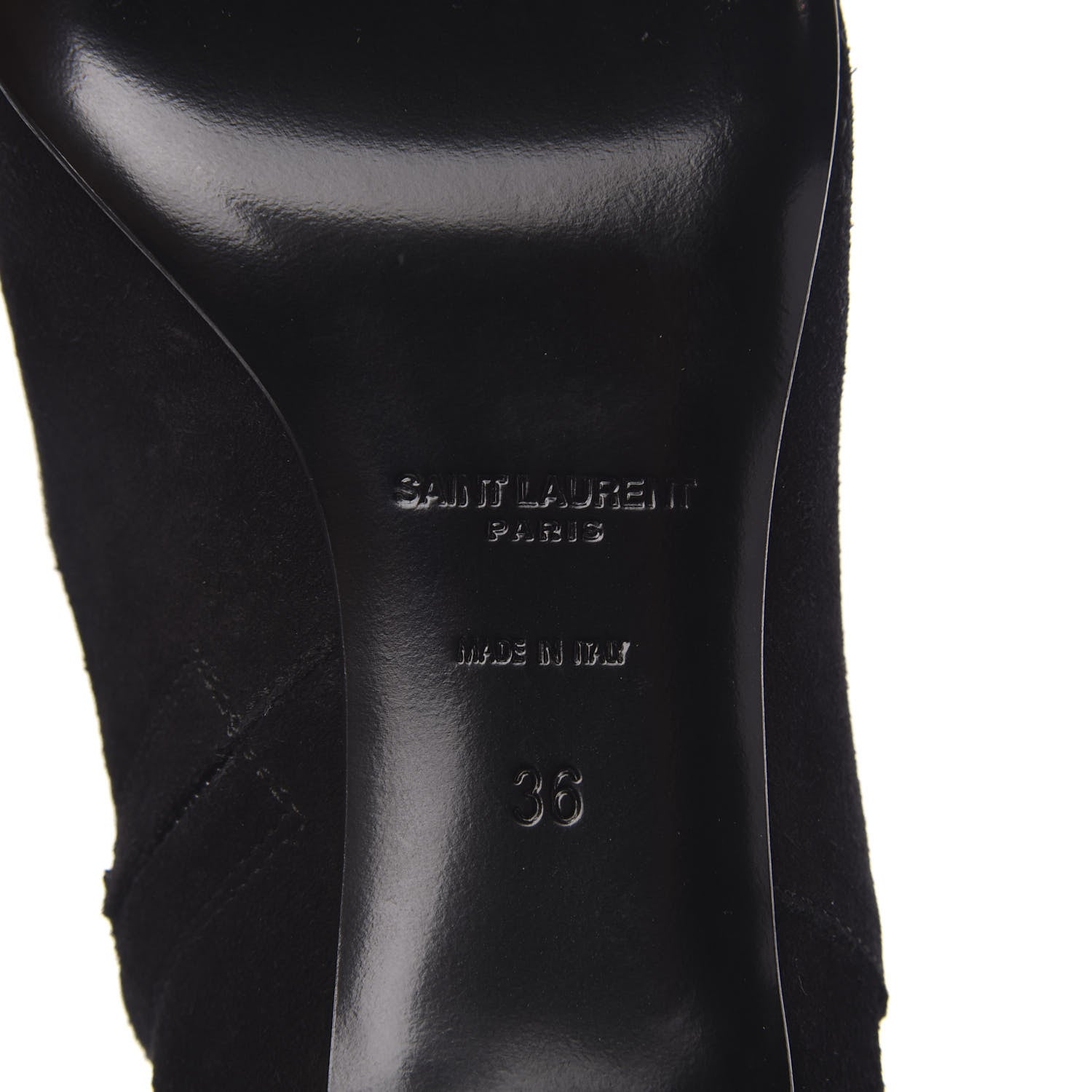 Saint Laurent Suede Fringe Cat Ankle Boots 36 Black 6 of 8