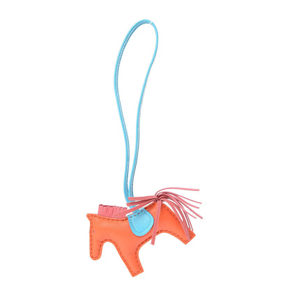 Hermes Milo Lambskin Grigri Rodeo Horse Bag Charm PM Orange Poppy Rose Azalee Bleu Azteque 1 of 5