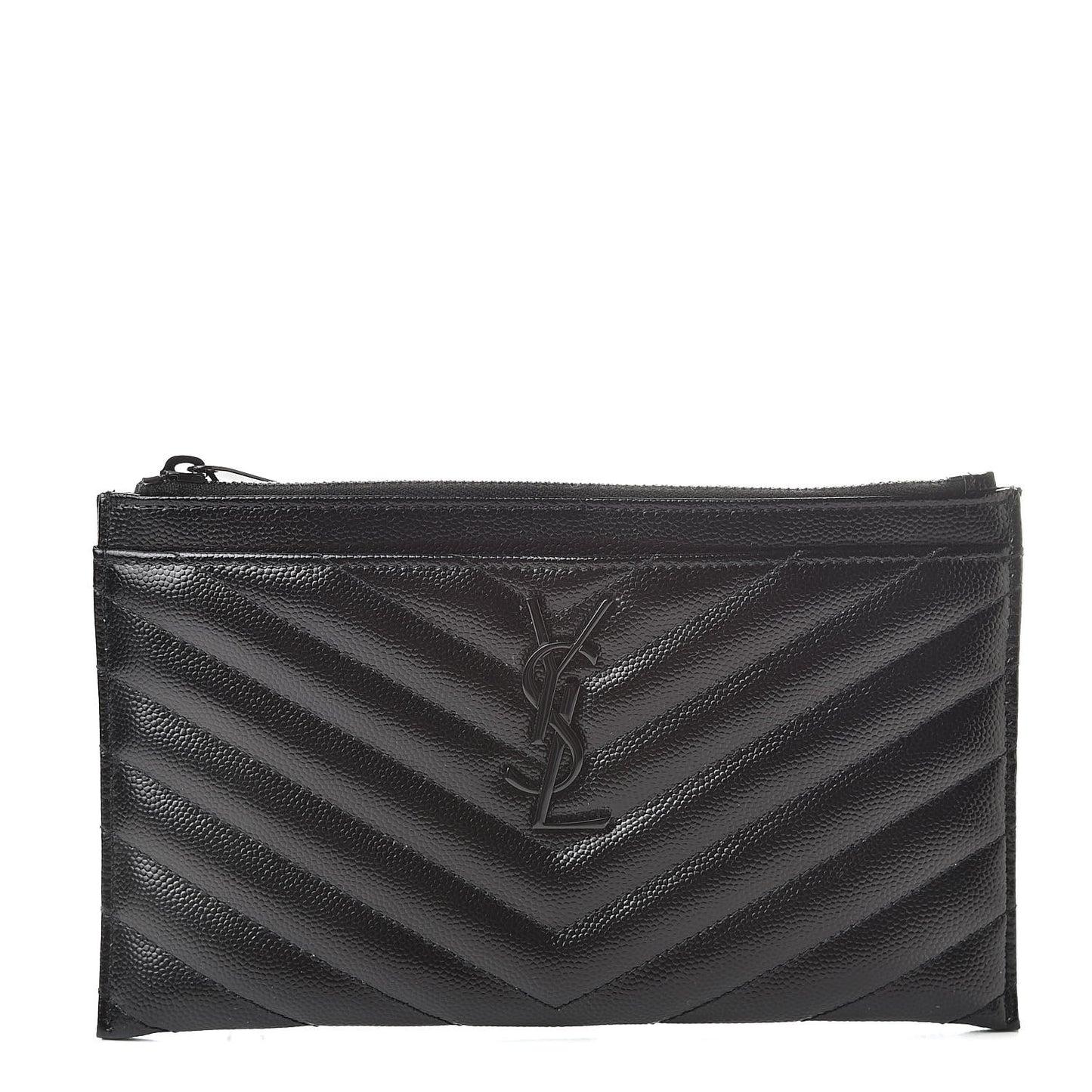 Grain De Poudre Chevron Monogram Bill Pouch Black