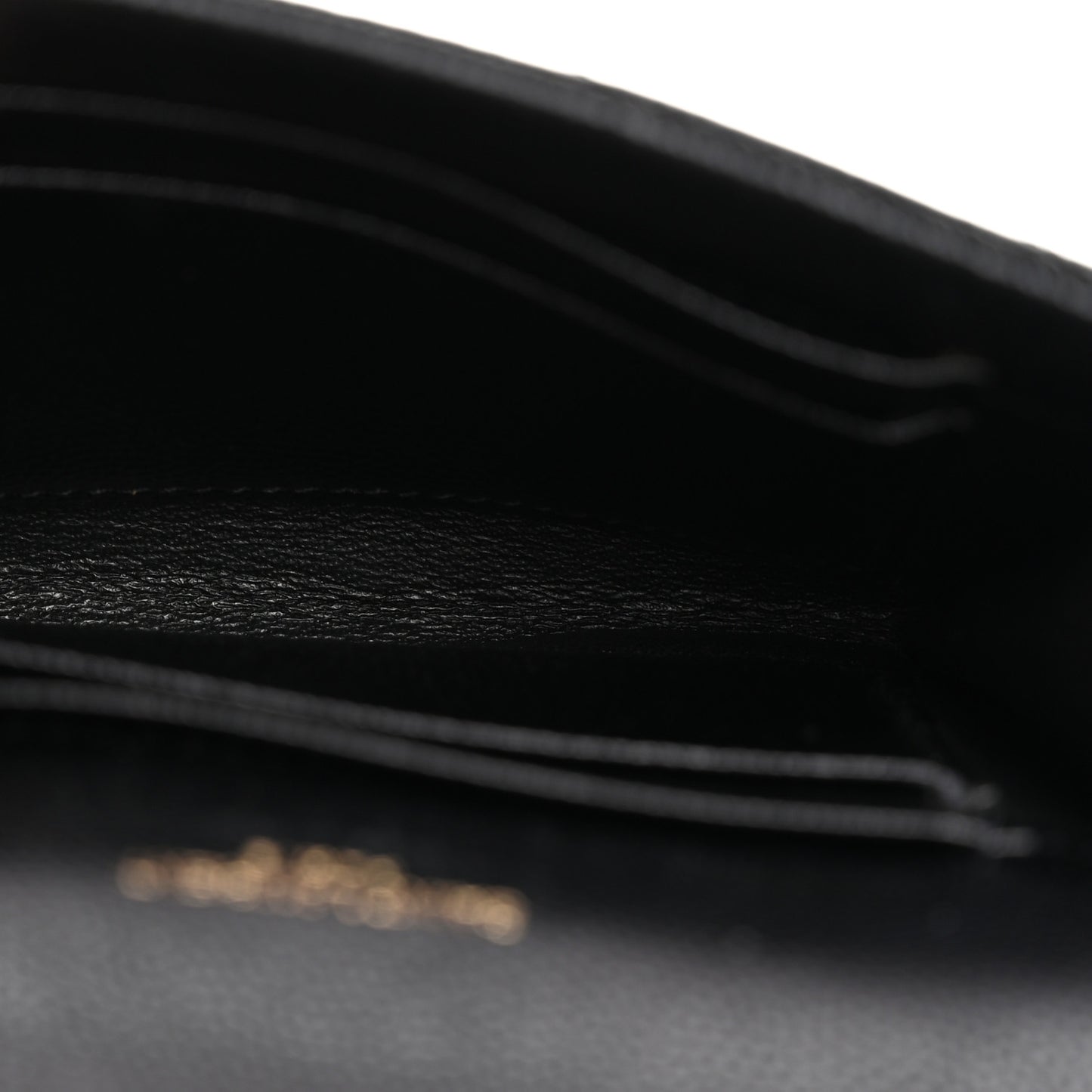 Grain De Poudre Matelasse Chevron Small Monogram Envelope Wallet Black