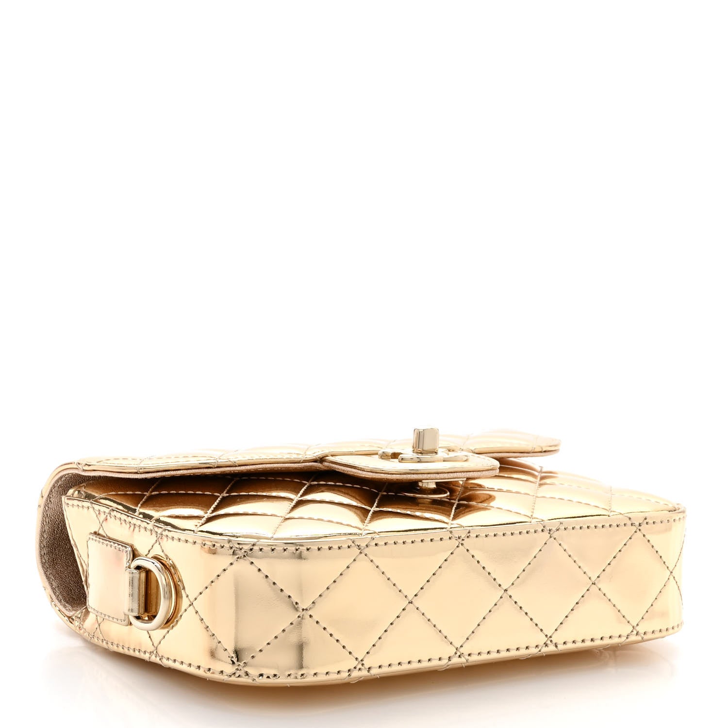 Chanel Mirror Calfskin Metallic Calfskin Quilted Hollywood Boulevard Mini Flap With Star Coin Purse Gold 10 of 12