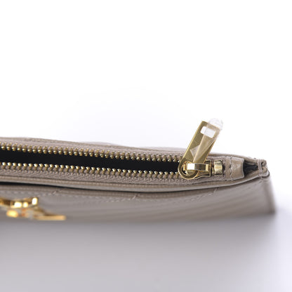 Saint Laurent Grain De Poudre Chevron Monogram Bill Pouch Dusty Grey 8 of 11