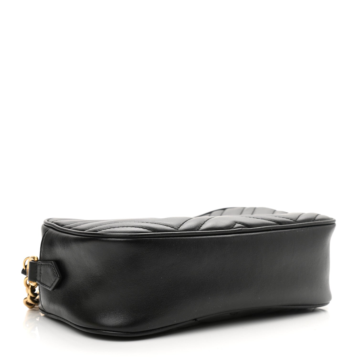 Gucci Calfskin Matelasse Small GG Marmont Chain Shoulder Bag Black 4 of 11