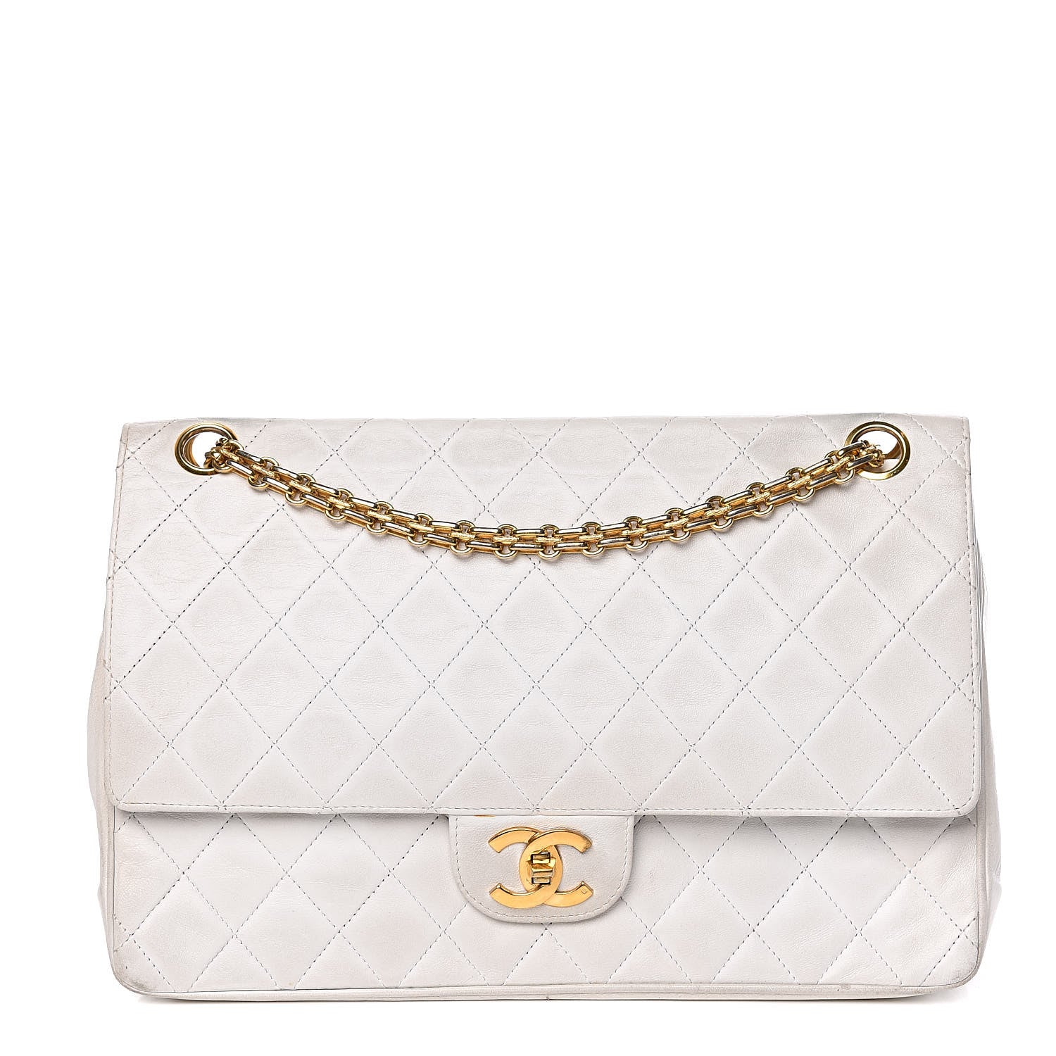 Chanel Lambskin Quilted Medium Double Flap White 1 of 27