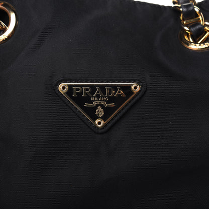 Prada Nylon Tessuto Acciaio Chain Shoulder Bag Black 12 of 12