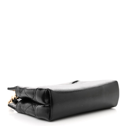 Chanel Shiny Lambskin Quilted Micro 31 Clutch With Chain Black 4 of 11
