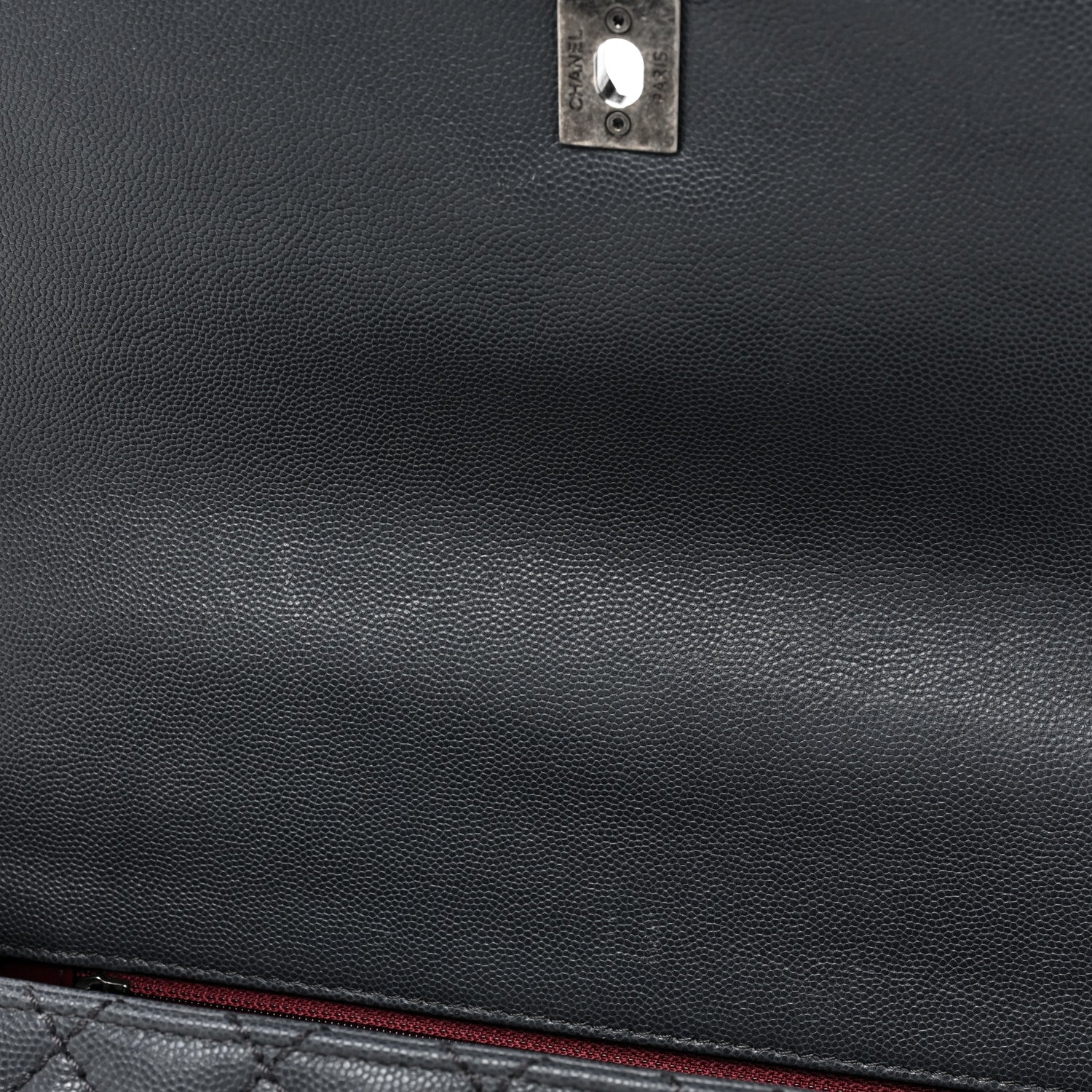 Chanel Caviar Lizard Quilted Large Coco Handle Flap Grey 12 of 16