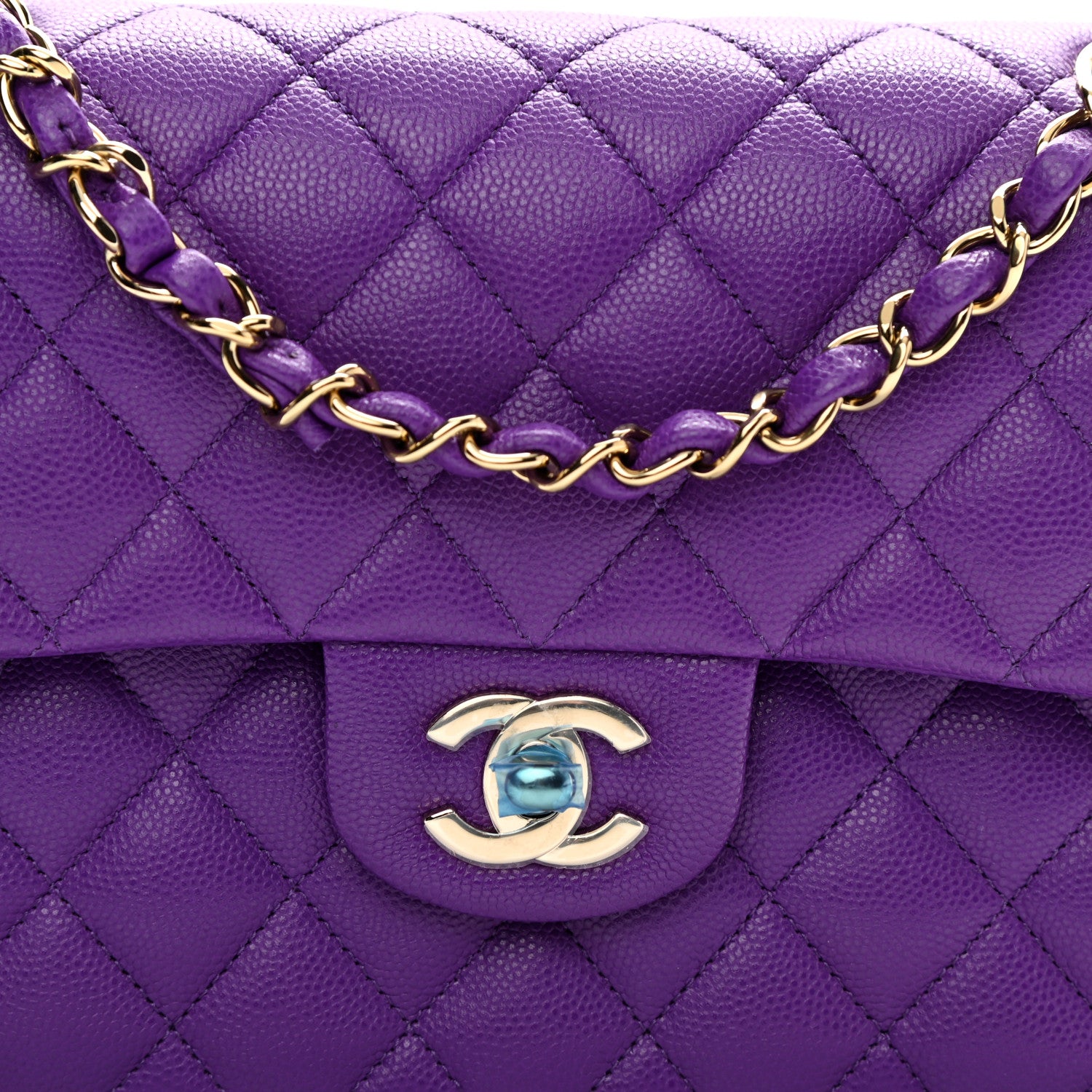 Chanel Caviar Quilted Small Double Flap Dark Purple 7 of 9