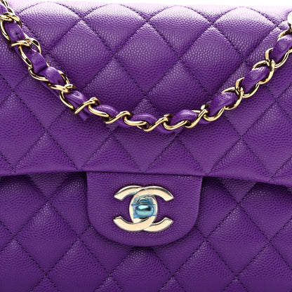 Chanel Caviar Quilted Small Double Flap Dark Purple 7 of 9
