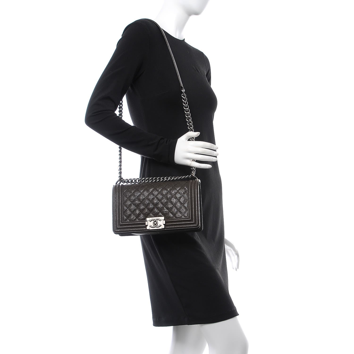 Chanel Caviar Quilted Medium Boy Flap Brown 2 of 8