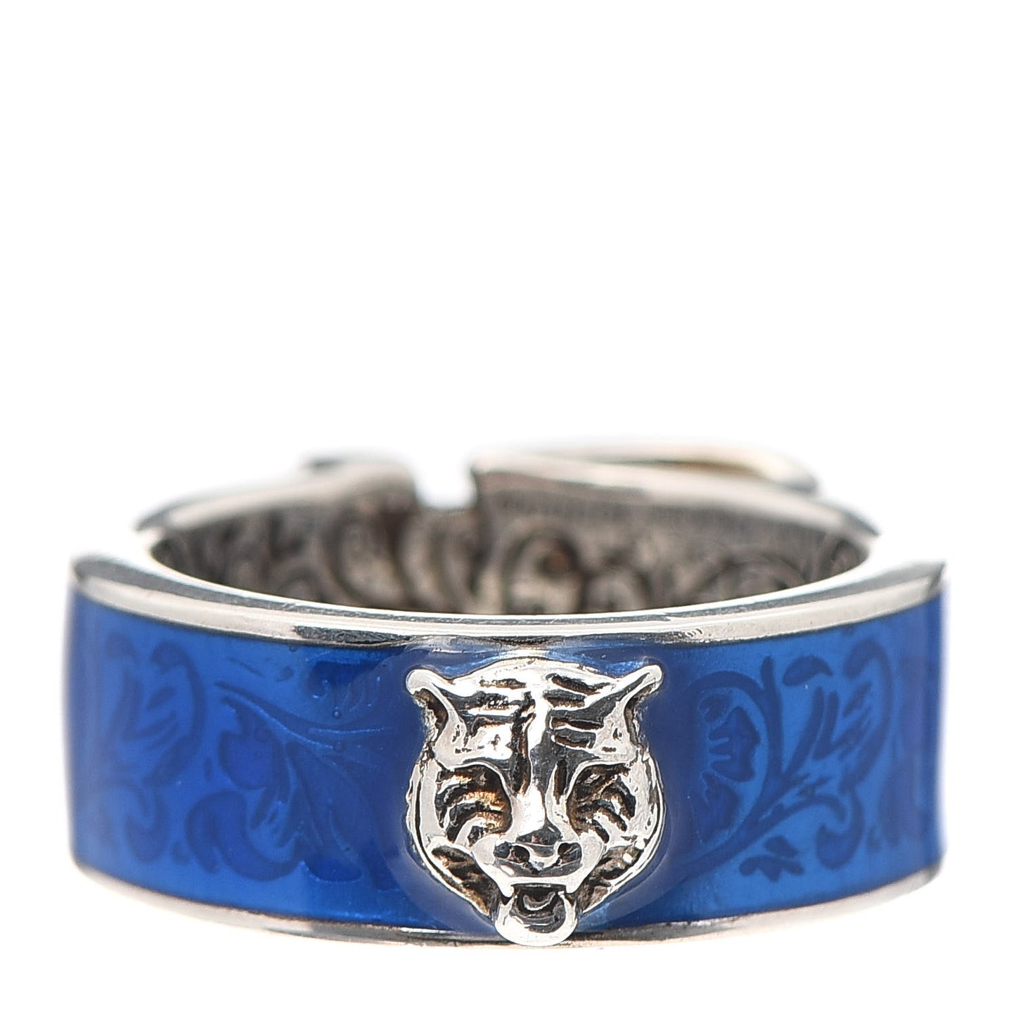 Sterling Silver Enamel Buckle Ring Blue 59 8.75