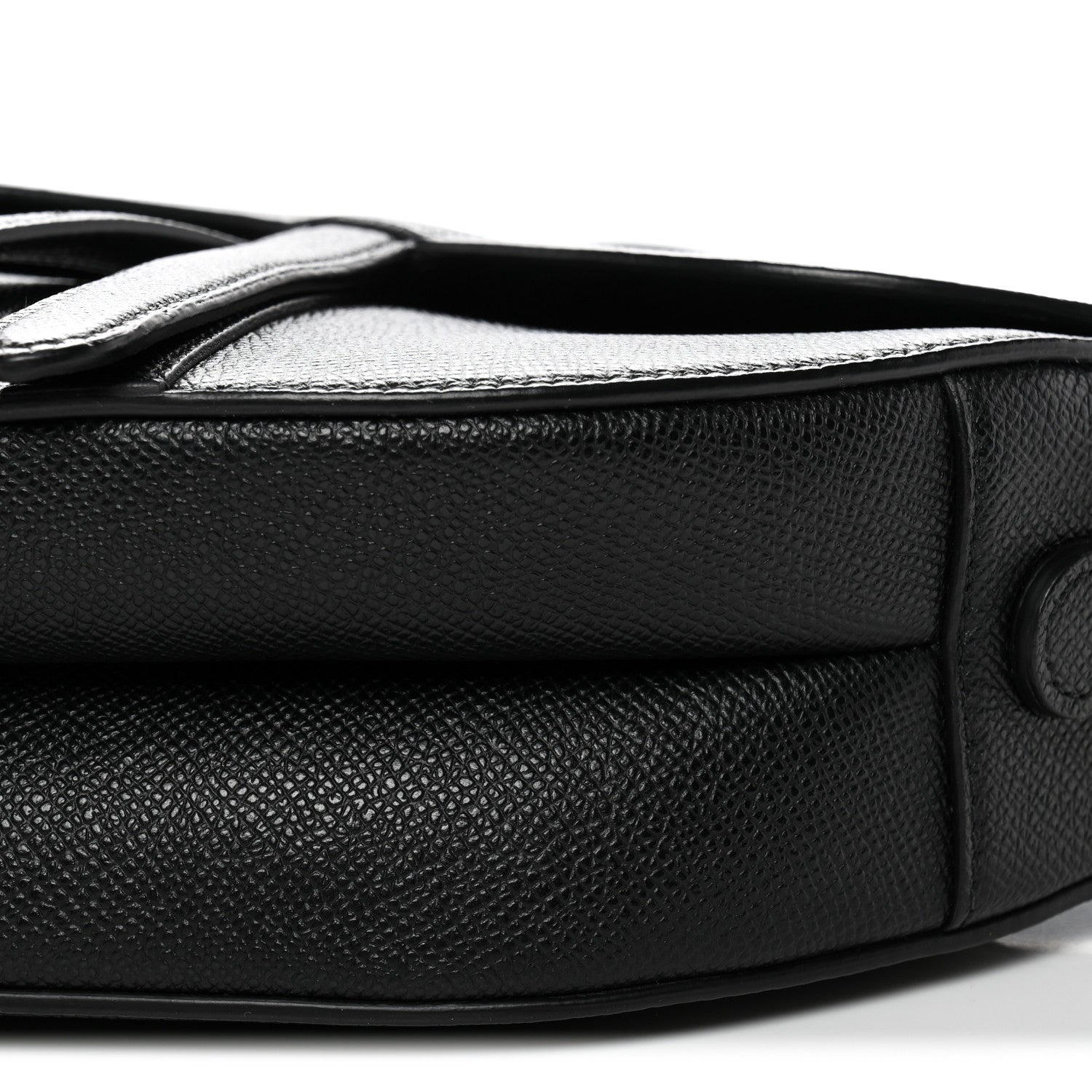 Christian Dior Grained Calfskin Saddle Bag With Strap Black 10 of 10