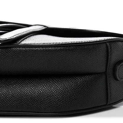 Christian Dior Grained Calfskin Saddle Bag With Strap Black 10 of 10