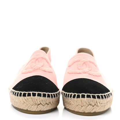 Chanel Denim Toile CC Espadrilles 36 Pink Black 2 of 8