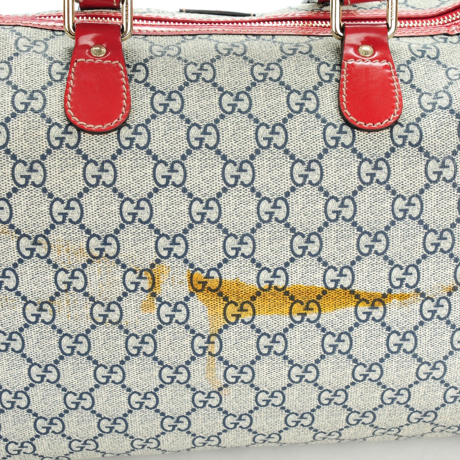 Gucci GG Plus Monogram Tattoo Heart Medium Joy Boston Red 8 of 9